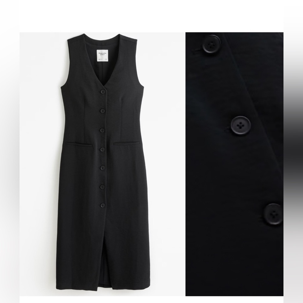 NWT Abercrombie Mara midi pinstripe vest dress XL P extra large petite